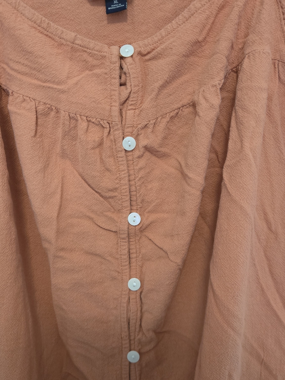 Universal Thread Ruffle-Shoulder Button Front Dress in Rust - Picture 4 of 11